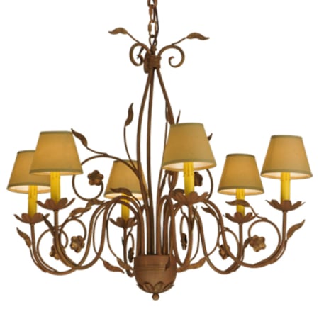 Meyda Tiffany Bordeaux 6 Light 31" Wide Chandelier Rust