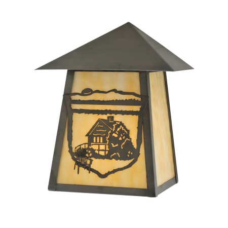 Meyda Tiffany 9" W Lake Clear Lodge Cabin Wall Sconce Beige Craftsman