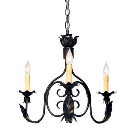 Meyda Tiffany Elyce 3 Light 17" Wide Taper Candle Style Chandelier Blackwash