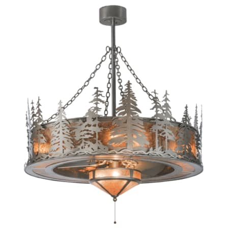 Meyda Tiffany Tall Pines 44" Wide 5 Blade Indoor / Outdoor Ceiling Fan - Nickel / Custom Finish Nickel / Custom