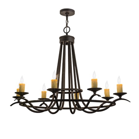 Meyda Tiffany Octavia 8 Light 38" Wide Taper Candle Style Chandelier Chestnut