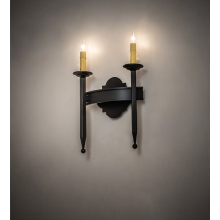 Meyda Tiffany Fascia 2 Light 16" Tall Wall Sconce Blackwash