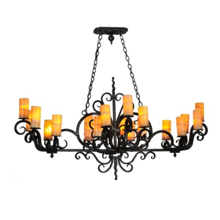 Meyda Tiffany Kean 20 Light 34" Wide Pillar Candle Style Chandelier Blackwash