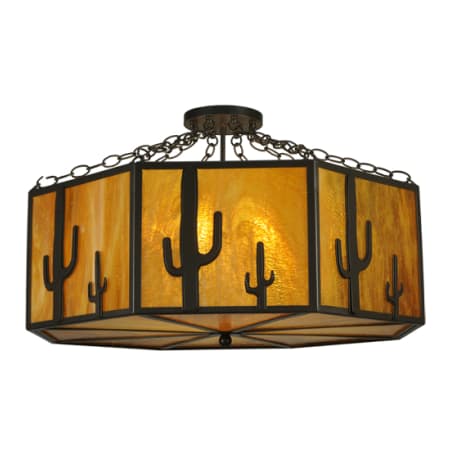 Meyda Tiffany Southwest 8 Light 28" Wide Semi-Flush Drum Ceiling Fixture Timeless Bronze