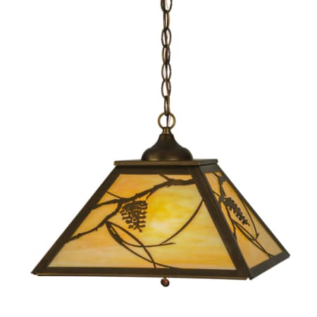 Meyda Tiffany Whispering Pines 2 Light 22" Wide Pendant Antique Copper
