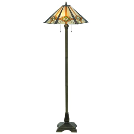 Meyda Tiffany 61" H Crosshairs Mission Hex Floor Lamp Beige