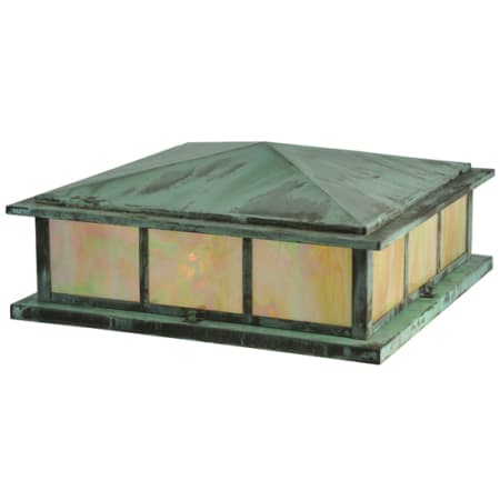 Meyda Tiffany Seneca 4 Light 8" Tall Pier Mount Post Light Verdigris