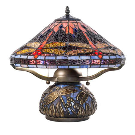 Meyda Tiffany Tiffany Dragonfly 2 Light 16" Tall Buffet Table Lamp Mahogany Bronze