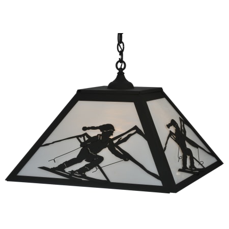 Meyda Tiffany 25" Square Skier Pendant Black