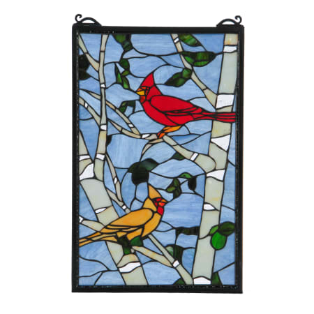 Meyda Tiffany Cardinal Morning Hand-Crafted 20"H X 12.75"W Stained Glass Window Antique Bronze