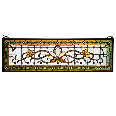 Meyda Tiffany 33" W X 10" H Fairytale Transom Stained Glass Window Beige Red