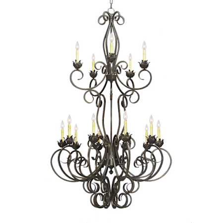 Meyda Tiffany Alexis 15 Light 42" Wide Taper Candle Style Chandelier Gilded Tobacco