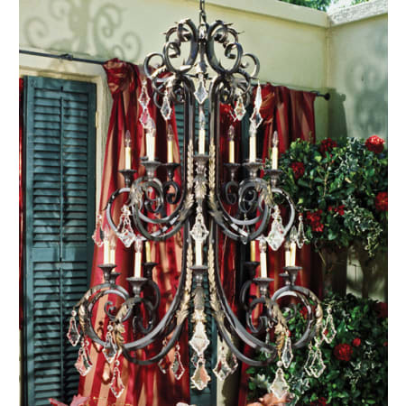 Meyda Tiffany Serratina 20 Light 48" Wide Crystal Candle Style Chandelier French Bronzed