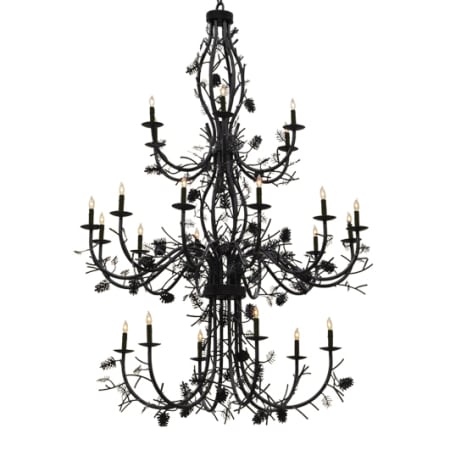 Meyda Tiffany Pinecone 24 Light 60" Wide Taper Candle Style Chandelier Chestnut