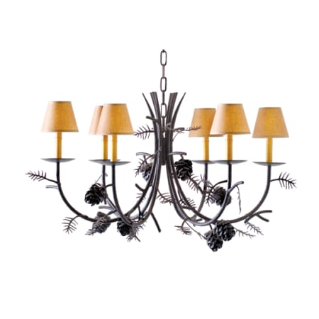 Meyda Tiffany Pinecone 8 Light 42" Wide Chandelier Chestnut