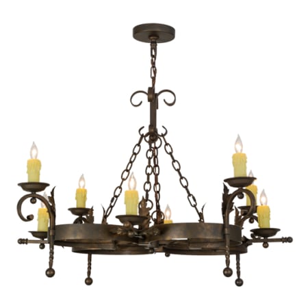 Meyda Tiffany Andorra 8 Light 43" Wide Taper Candle Style Chandelier Blackwash