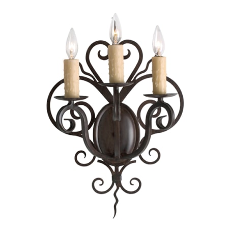 Meyda Tiffany Kenneth 3 Light 21" Tall Wall Sconce Rustic Iron