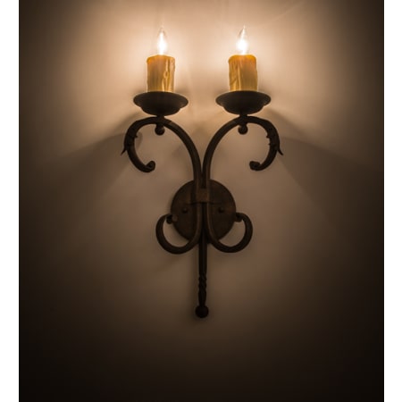 Meyda Tiffany Andorra 2 Light 19" Tall Wall Sconce Gilded Tobacco
