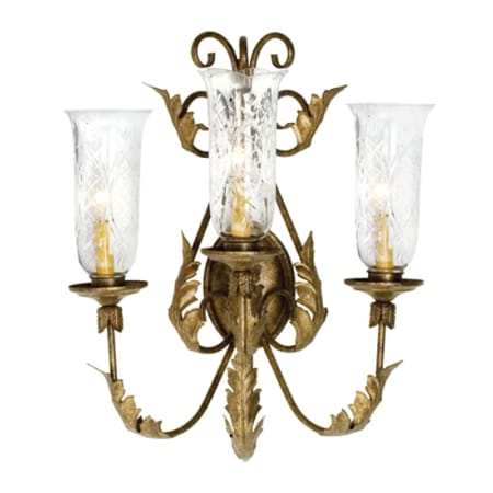 Meyda Tiffany French 3 Light 22" Tall Wall Sconce Cortez Gold