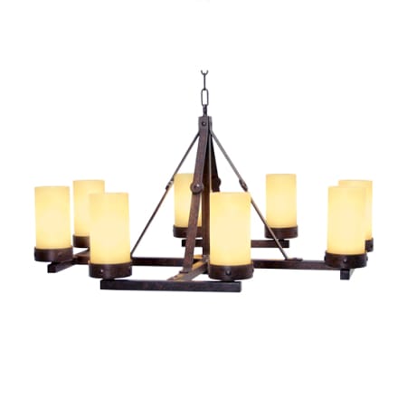 Meyda Tiffany Parker 8 Light 36" Wide Pillar Candle Style Chandelier Rusty Nail