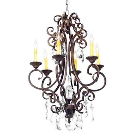 Meyda Tiffany Aumberto 6 Light 24" Wide Crystal Candle Style Chandelier Crystal