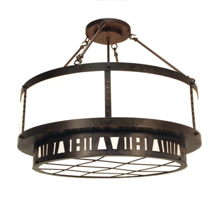 Meyda Tiffany Loma 6 Light 36" Wide Semi-Flush Drum Ceiling Fixture Gilded Tobacco