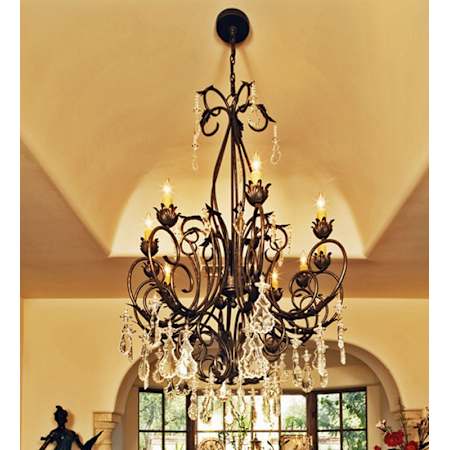 Meyda Tiffany Felicia 10 Light 54" Wide Crystal Candle Style Chandelier Crystal