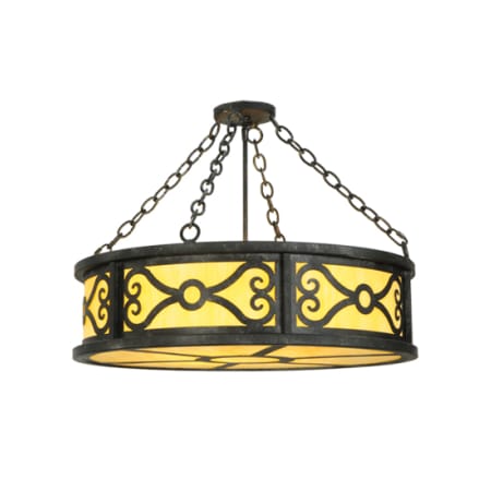 Meyda Tiffany Donya 4 Light 26" Wide Semi-Flush Drum Ceiling Fixture - Cajun Spice Finish Cajun Spice