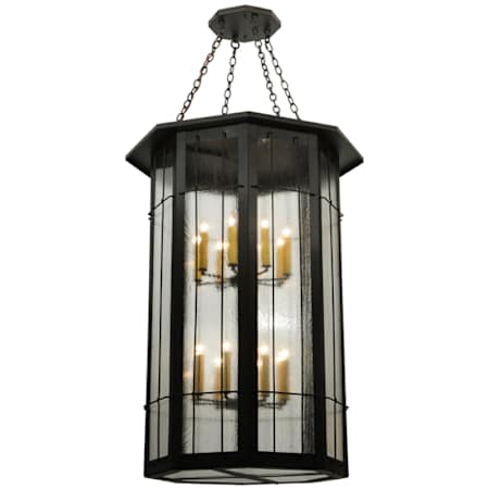 Meyda Tiffany West Albany 16 Light 38" Wide Taper Candle Pendant Oil Rubbed Bronze