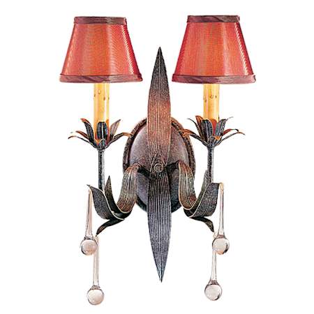 Meyda Tiffany Slenderleaf 2 Light 17" Tall Wall Sconce Capri
