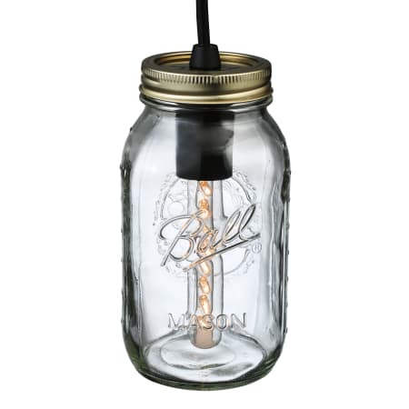 Meyda Tiffany 3.75" W Mason Jar Quart Mini Pendant Clear