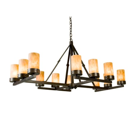Meyda Tiffany Parker 12 Light 30" Wide Pillar Candle Style Chandelier Rustic Iron