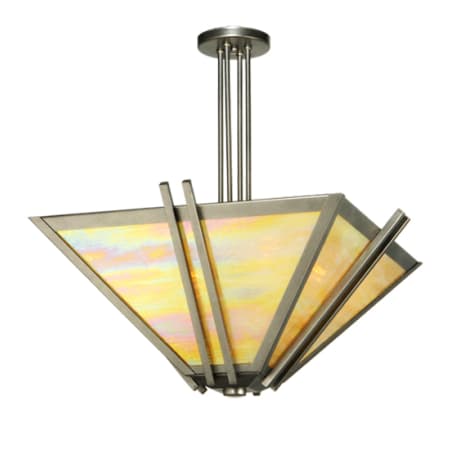 Meyda Tiffany Zeta 4 Light 33" Wide Semi-Flush Ceiling Fixture Pewter