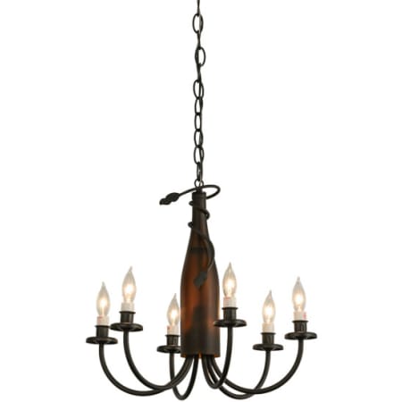 Meyda Tiffany Tuscan Vineyard 6 Light 18" Wide Taper Candle Style Chandelier Black