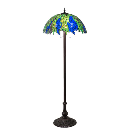Meyda Tiffany Tiffany Honey Locust 3 Light 62" Tall Buffet Floor Lamp Mahogany Bronze
