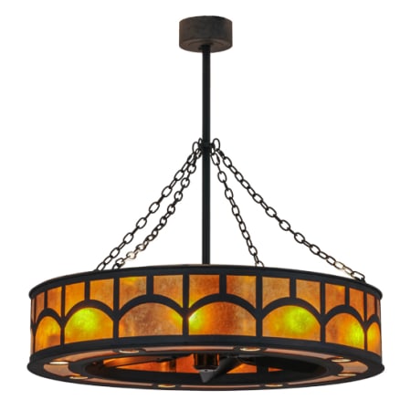 Meyda Tiffany Mission Hill Top 44" Wide 5 Blade Indoor / Outdoor Ceiling Fan - Costello Black Finish Costello Black