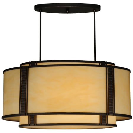 Meyda Tiffany 32" L Palisade Oval Chandelier Mahogany Bronze