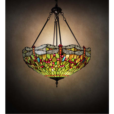 Meyda Tiffany Tiffany Hanginghead Dragonfly 3 Light 22" Wide Pendant Mahogany Bronze