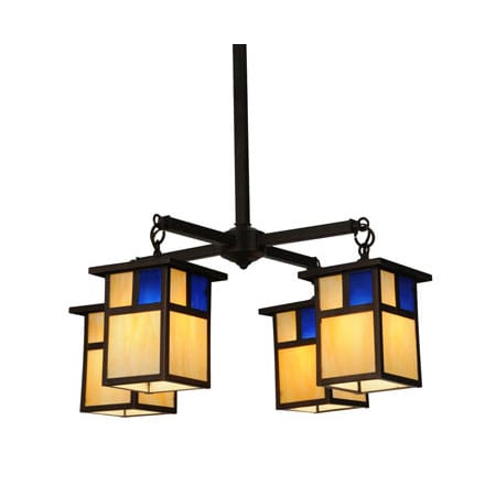 Meyda Tiffany Hyde Park T Mission 4 Light 25" Wide Chandelier Mahogany Bronze