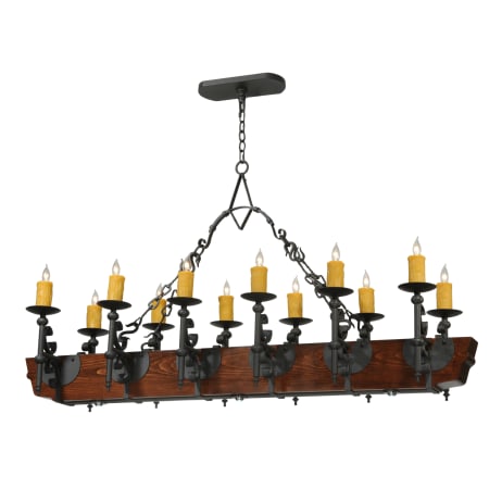 Meyda Tiffany 60" L Tudor LED 12 Light Chandelier Wrought Iron