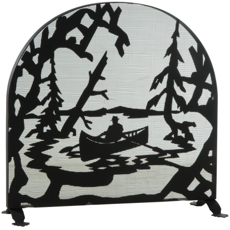 Meyda Tiffany 35" W X 34.5" H Canoe At Lake Arched Fireplace Screen Black Mesh