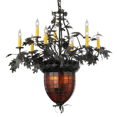 Meyda Tiffany Greenbriar Oak 11 Light 34" Wide Taper Candle Style Chandelier Timeless Bronze