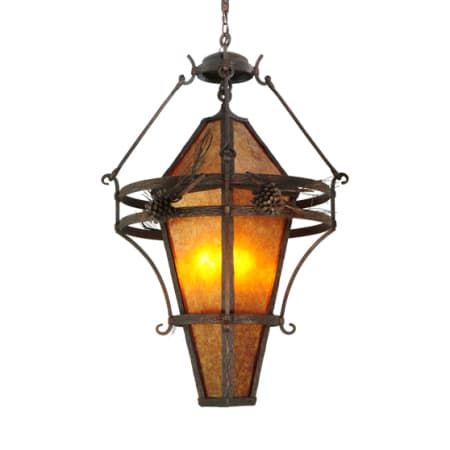 Meyda Tiffany Lone Pine 3 Light 36" Wide Pendant Mahogany Bronze