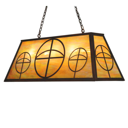 Meyda Tiffany Circle Cross 9 Light 48" Wide Linear Pendant Vintage Copper