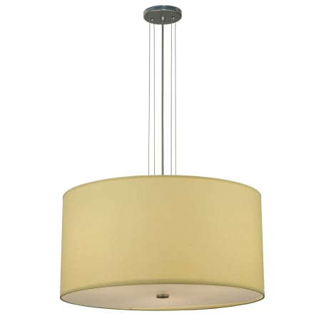 Meyda Tiffany 24" W Cilindro Beige Fabric Pendant Extreme Chrome