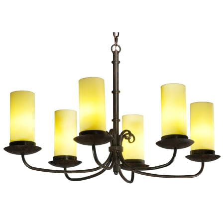 Meyda Tiffany 38" L Atria 6 Light Oblong Chandelier Coffee Bean