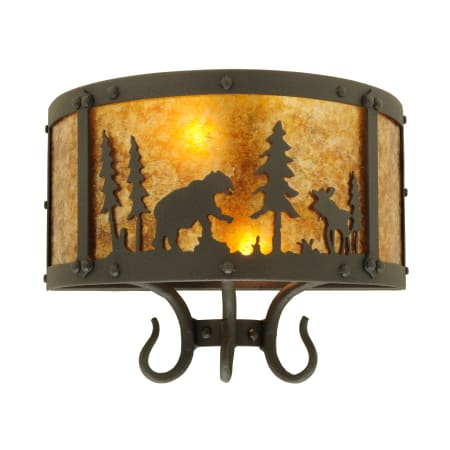 Meyda Tiffany 13.5" W Wildlife At Pine Lake Wall Sconce Amber Mica