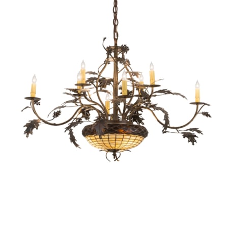 Meyda Tiffany Greenbriar Oak 11 Light 42" Wide Taper Candle Style Chandelier Antique Copper / Burnished