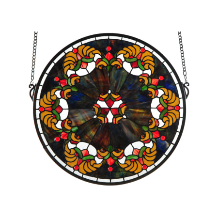 Meyda Tiffany Middleton Medallion Hand-Crafted 18"H X 19"W Stained Glass Window Antique Bronze
