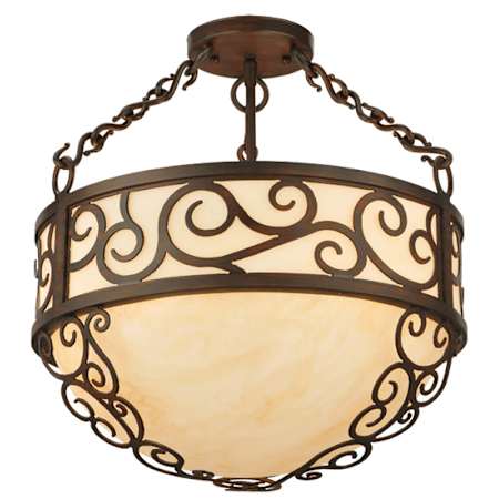 Meyda Tiffany Lilliana 3 Light 16" Wide Pendant Red Rust
